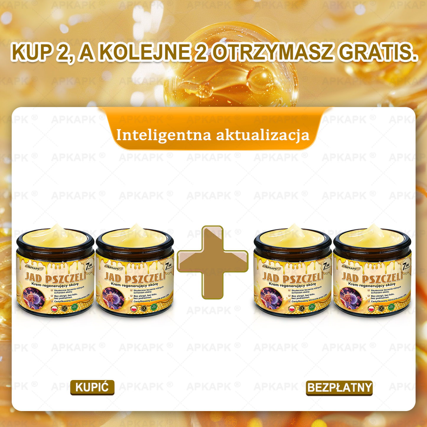 ✨ΑPΚΑPK® Jad Pszczoły Kompleksowy Krem✨pomaga w leczeniu problemów skórnych, takich jak: zmarszczki, blizny, plamy pigmentacyjne, rozstępy, trądzik, łuszczyca, egzema, zmiany skórne, podrażnienia, stany zapalne i inne problemy skórne🫏